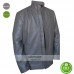 Light Grey Mens Leather Biker Style Jacket For Sale